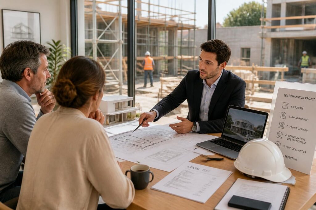 découvrez les missions d'un architecte, les honoraires à prévoir et les étapes clés pour réussir votre projet de construction ou de rénovation.