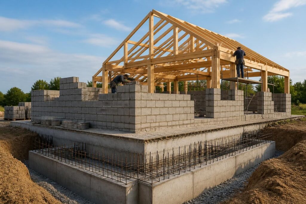 découvrez tout ce qu'il faut savoir sur le gros œuvre : fondations, murs et charpente pour réussir vos travaux de construction en toute sécurité.